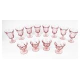 Lot of 12 Vintage Selenium Stemware Glasses