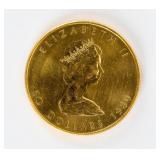 Coin 1980 Canada Maple Leaf 1 Troy Oz. .999 Gold