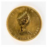 Coin 1985 Canada Maple Leaf 1 Troy Oz. .999 Gold