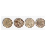 Coin (4) Peace Silver Dollars
