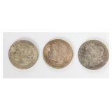 Coin (3) Morgan Silver Dollars 1921 in Very Fine
