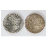 Coin (2) Morgan Silver Dollars 1921 in VF & AU