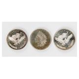 Coin (3) 1 Troy Oz  .999 Fine Silver Rounds