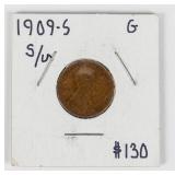 Coin 1909-S S/S Lincoln Cent in Good Rare Variety
