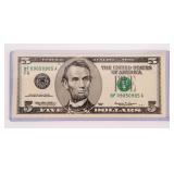 Currency Repeater $5 1999 Crisp Uncirculated