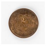Coin 1864 Two Cent Piece in Extra Fine+