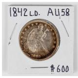 Coin 1842  L.D. Seated Half Dollar in Almost Unc.