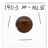 Coin 1911-S Lincoln Cent in Extra Fine