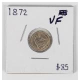 Coin 1872 Seated Half Dime in Very Fine