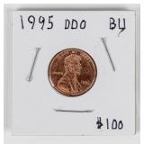 Coin 1995 Lincoln Cent Double Die Obverse BU