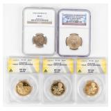 Coin (5) U.S. Certified & Graded Coinage $1+