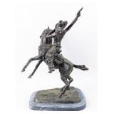 Art C M Russell Smokin Up Bronze Sculpture