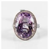 Jewelry Sterling Silver Amethyst Cocktail Ring