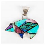 Jewelry Sterling Silver Mosaic Bear Pendant