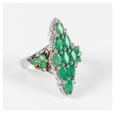 Jewelry Sterling Silver Emerald Cocktail Ring