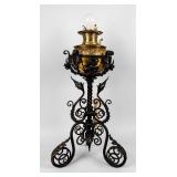 Antique Gothic Revival Cast Iron Lamp