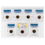 Coin (7) Lincoln Cents 1913-1918 Graded