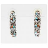 Jewelry Sterling Silver Zuni Sunface Earrings