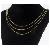 Jewelry 3 Gold-Plated Sterling Silver Necklaces