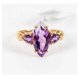 Jewelry 10kt Yellow Gold Amethyst Ring