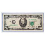 Currency 1985 $20 Federal Reserve Radar CU