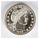 Coin 2 Troy Ounces .999 Fine Silver Barber Type
