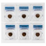 Coin (6) Lincoln Cents 1910-1913 PCGS Graded