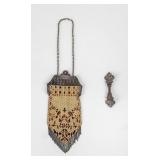 Jewelry Vintage Metal Mesh Purse & Silver Pin