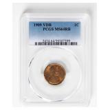 Coin 1909 VDB Lincoln Cent PCGS MS64RB