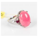 Jewelry Sterling Silver Pink Stone Ring