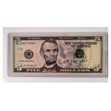 Currency 2013 $5 Federal Reserve Radar CU