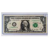 Currency 2013 $1 Federal Reserve Radar CU