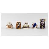 5 Royal Crown Derby Animal Paperweights