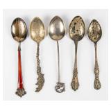 Lot of 5 Sterling Silver Spoons