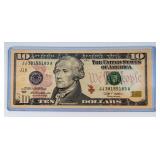 Currency 2009 $10 Federal Reserve Radar CU