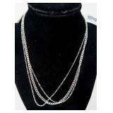 Jewelry Lot of 3 Sterling Silver Chain Necklaces