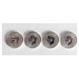 Coin (4) 1/4 Ounce .999 Fine Silver Britannia