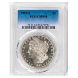 Coin 1881-S Morgan Silver Dollar PCGS MS64