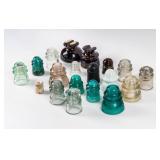 Set of 19 Vintage Glass & Porcelain Insulators