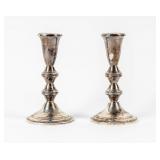 Lot of 2 Weighted Sterling Silver Candlesticks