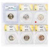 Coin (6) Washington Silver Quarters Certified