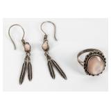 Jewelry Sterling Silver Ring & Earrings