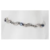 Jewelry Sterling Silver Sapphire Bracelet