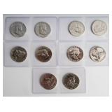 Coin (10) Franklin Half Dollars Proof Struck
