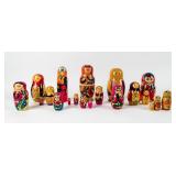 4 Vintage Russian Nesting Doll Sets