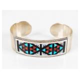 Jewelry Sterling Silver Mosaic Cuff Bracelet
