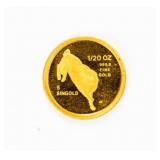 Coin 1987 Singapore 1/20th Oz. Gold Rabbit