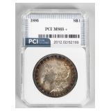 Coin 1886 Morgan Silver Dollar PCI MS65+