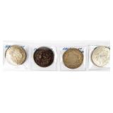 Coin (4) Morgan Silver Dollars 1900, 1921-P 21-S
