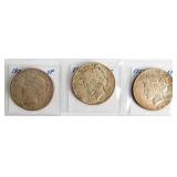 Coin (3) Peace Silver Dollars 1922-S, 23-D & 1925